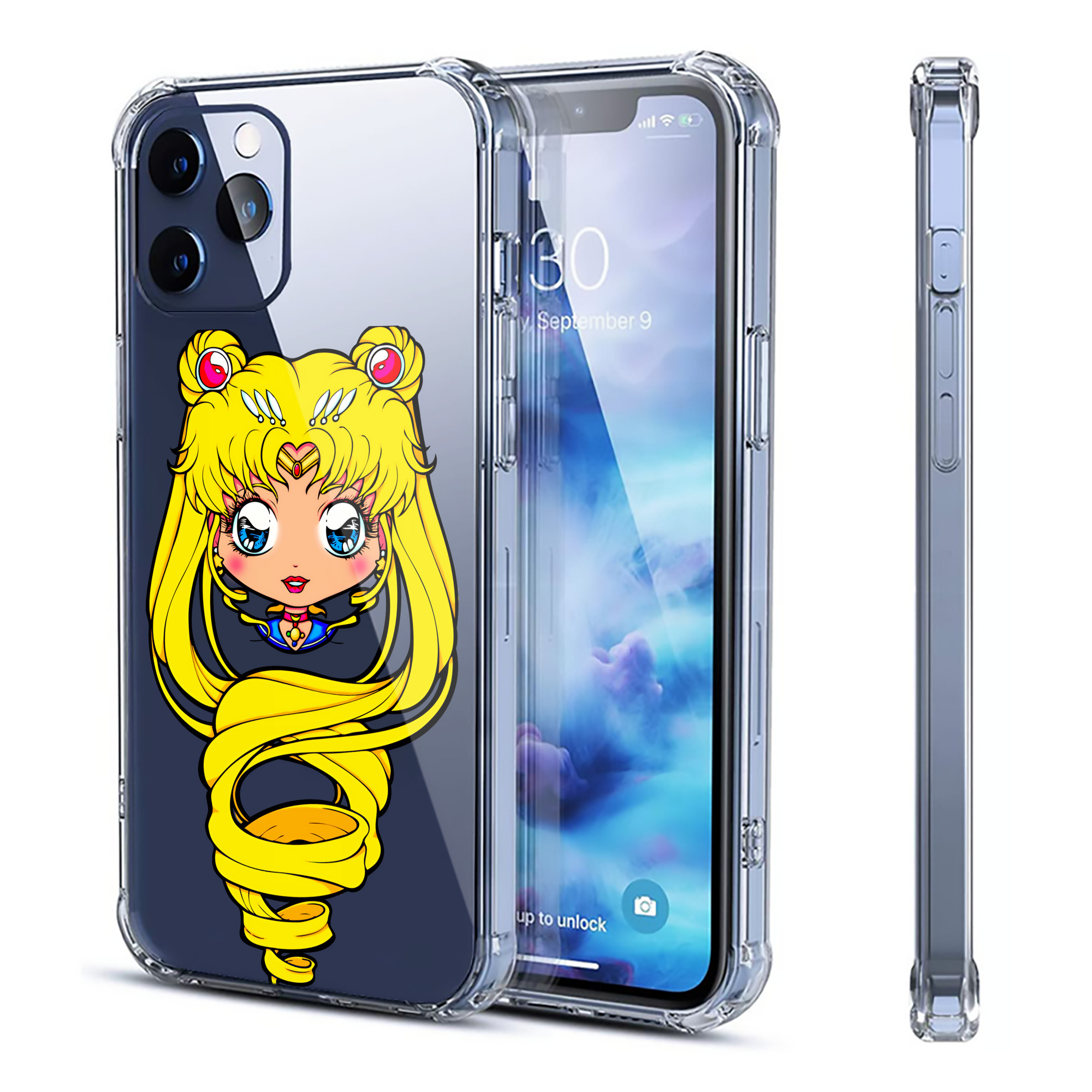 （画像用） 美少女戦士セーラームーン 月野 うさぎ つきの うさぎ Sailor Moon Tsukino Usagi 【iPhone 12シリーズ対応】透明スマホケース（クリアソフトケース）